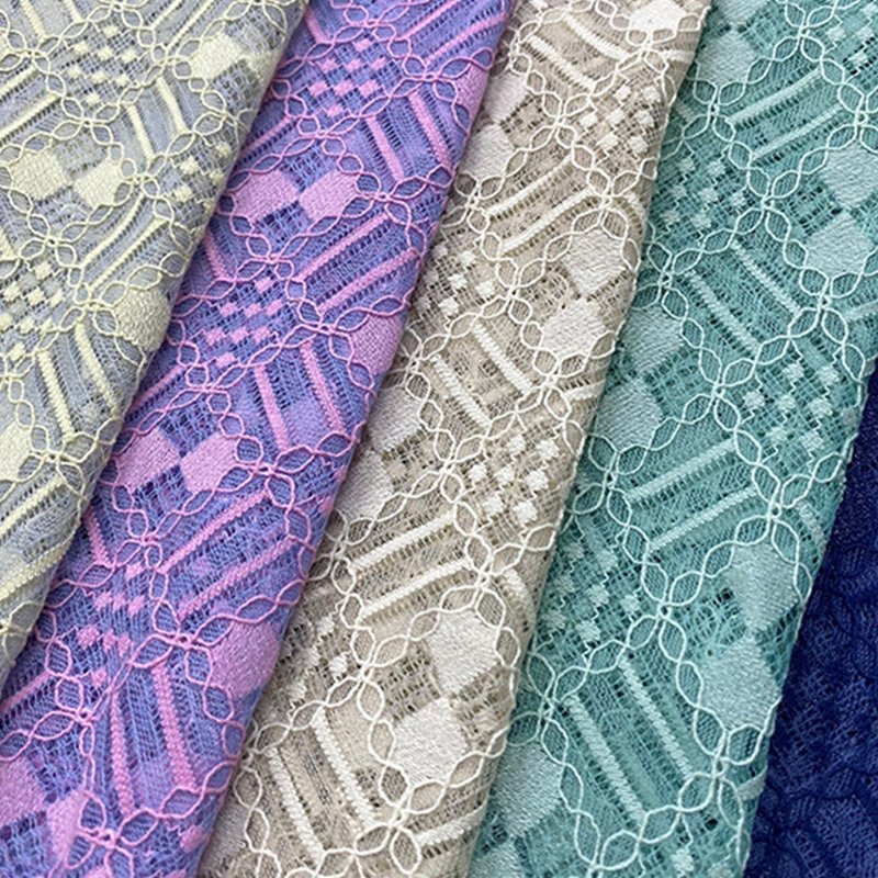 Lace Fabric Dress Geometric Warp Knit for Women's Wear Wholesale Suppl 13